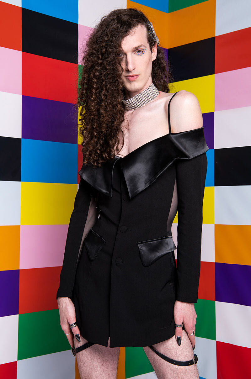 I AM ME FLO OFF THE SHOULDER FASHION BLAZER