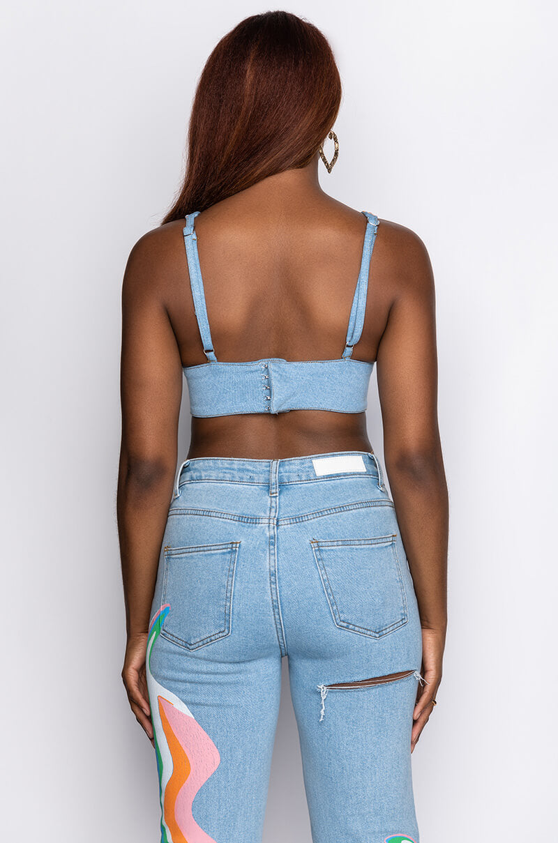 I AM ME SHAR DENIM BRALETTE