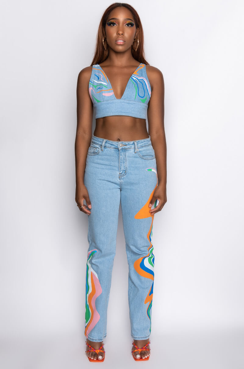 I AM ME SHAR DENIM BRALETTE