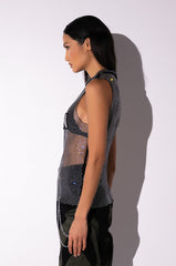 I BE DAMNED RHINESTONE TANK