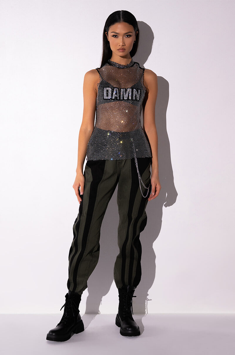 I BE DAMNED RHINESTONE TANK