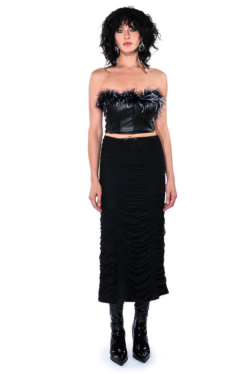 I ONLY GET BETTER RUCHED MAXI SKIRT