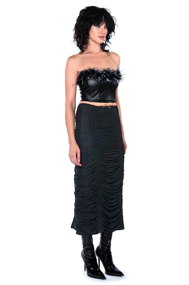 I ONLY GET BETTER RUCHED MAXI SKIRT