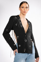 I PUT A SPELL ON YOU OPEN BACK CHARM BLAZER