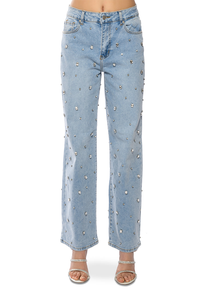 I SHINE RHINESTONE WIDE LEG