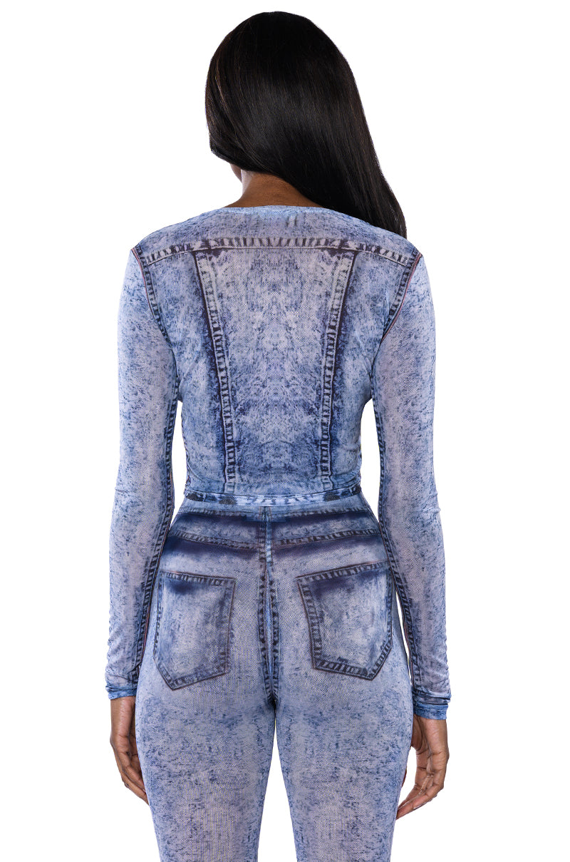 IF YOU ONLY KNEW MESH LONG SLEEVE TOP