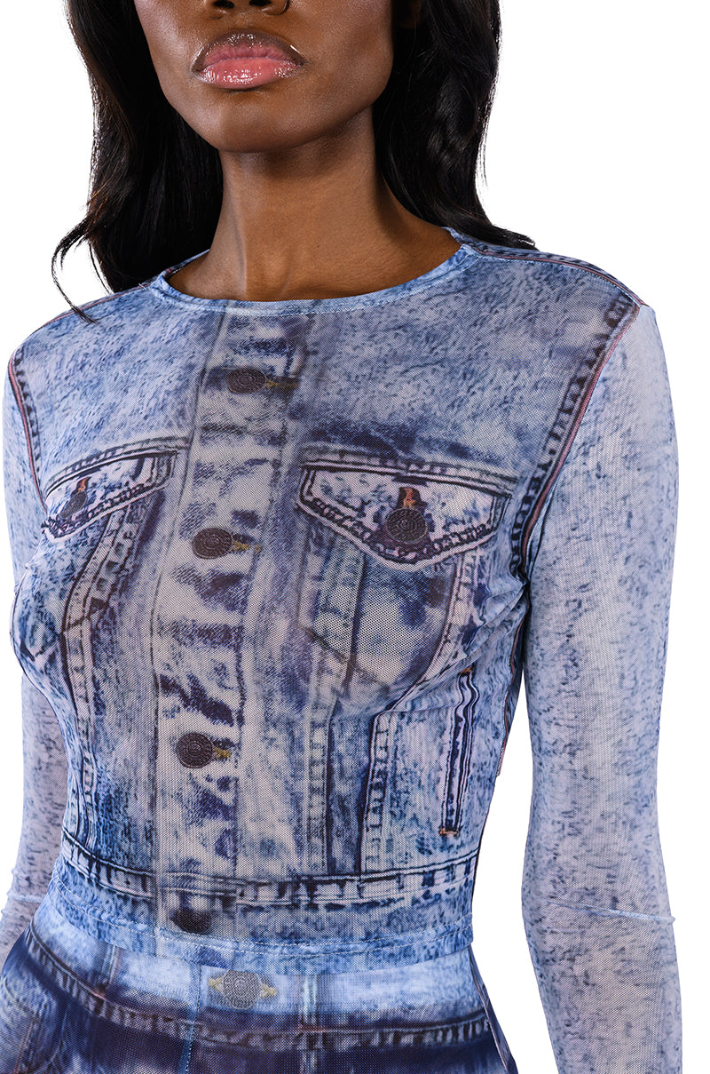 IF YOU ONLY KNEW MESH LONG SLEEVE TOP