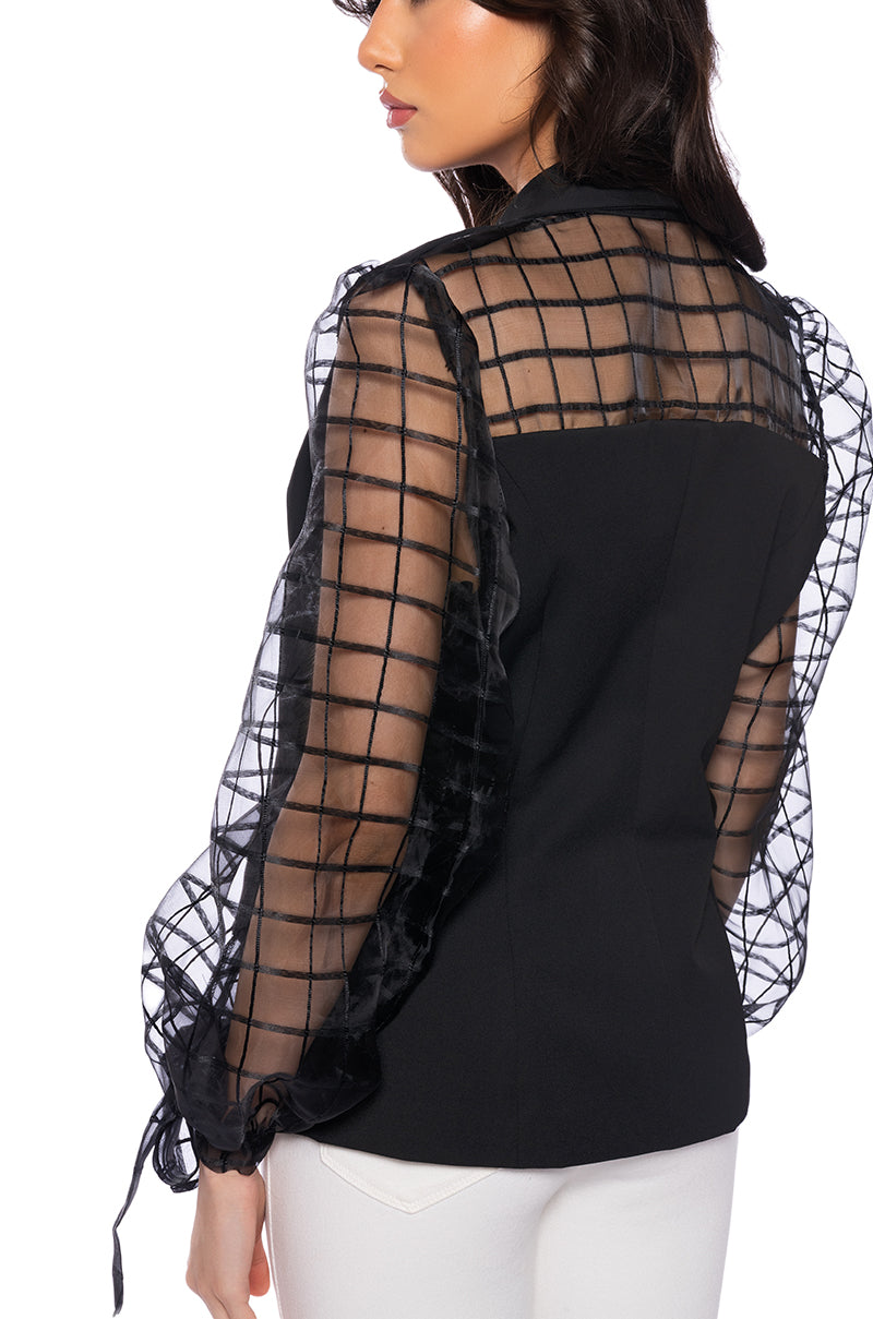 I'LL BE HERE SHEER ARM BLAZER