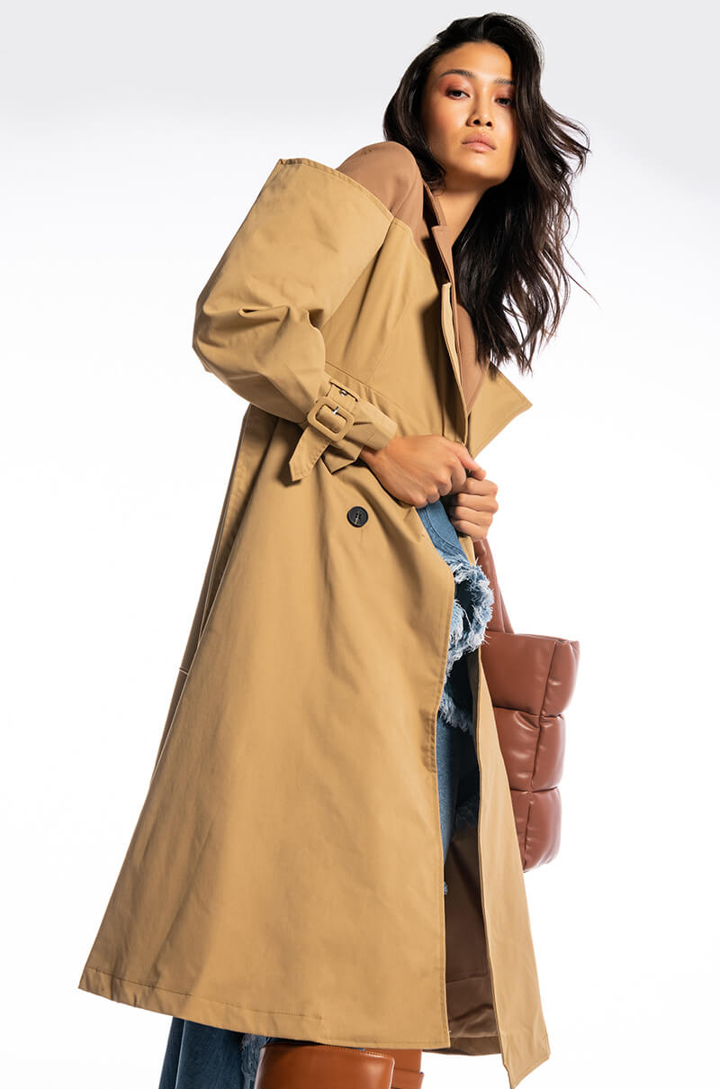 ILLUME OFF SHOULDER CLASS TRENCH BODY