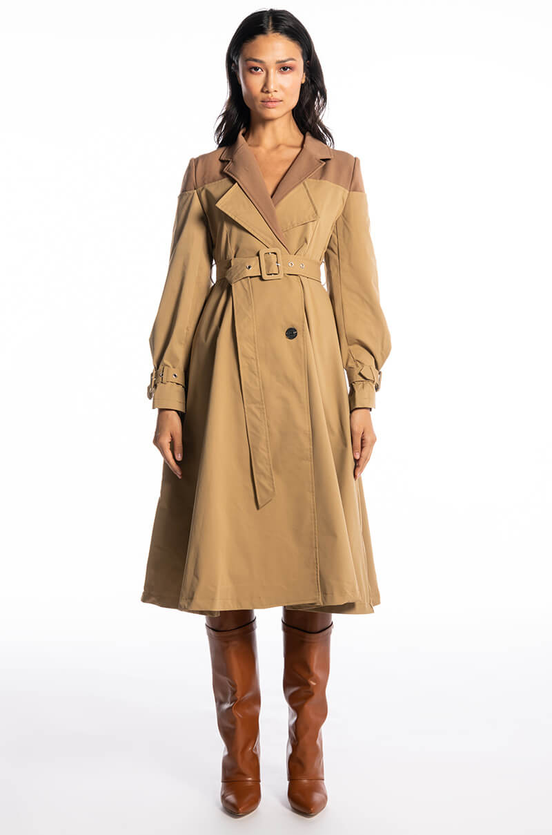 ILLUME OFF SHOULDER CLASS TRENCH BODY