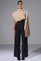 CHELSEA ASYMMETRICAL TURTLENECK SWEATER