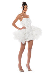 IN BLOOM FLARED MINI DRESS