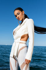 IN LOVE FOREVER OPEN BACK BLAZER