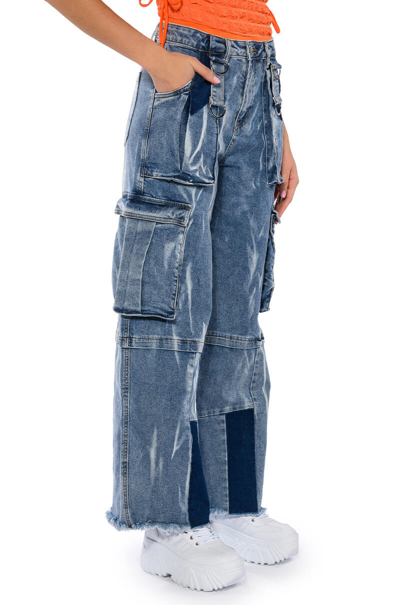 IN MY THOUGHTS ULTRA BAGGY CARGO JEANS