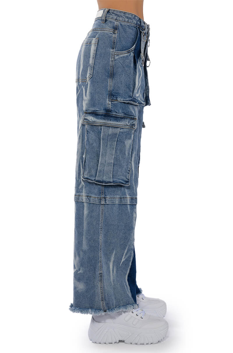 IN MY THOUGHTS ULTRA BAGGY CARGO JEANS