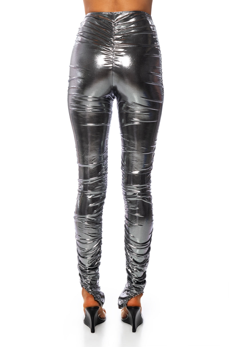 IN THE COSMOS METALLIC RUCHED LEGGING