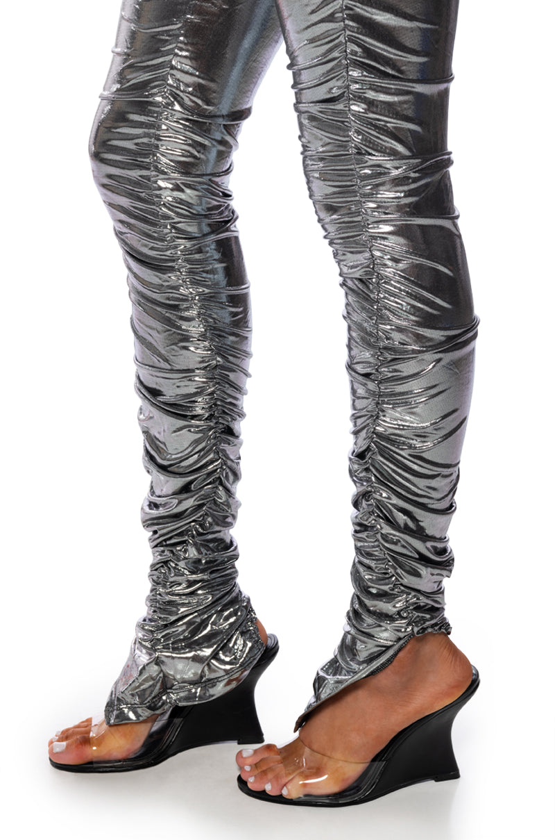 IN THE COSMOS METALLIC RUCHED LEGGING