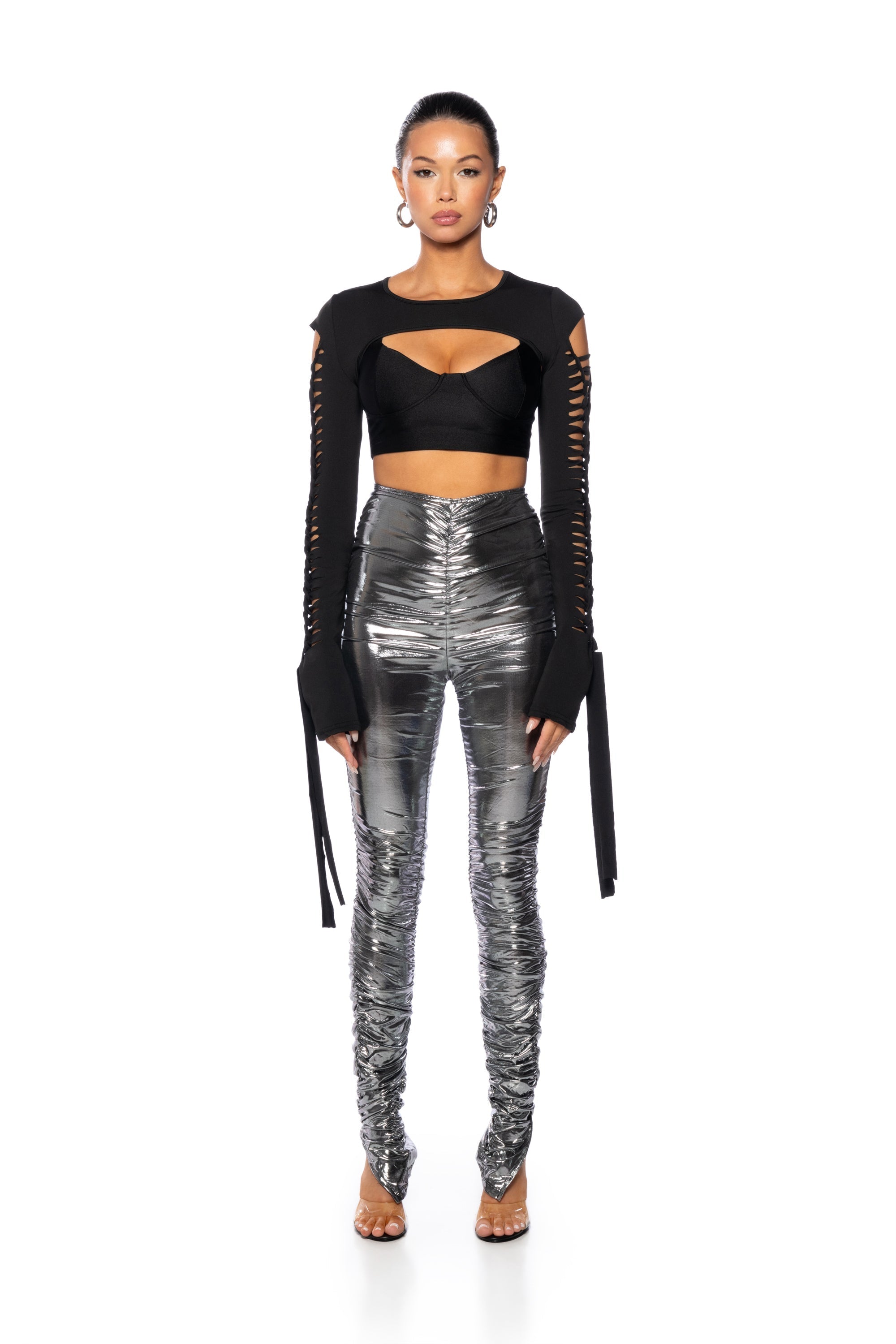 IN THE COSMOS METALLIC RUCHED LEGGING