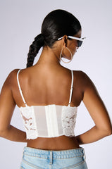 IN THE GARDEN VELVET BRALETTE TOP IN WHITE