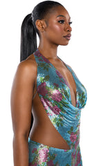 FLORAL CHAINMAIL HALTER SET