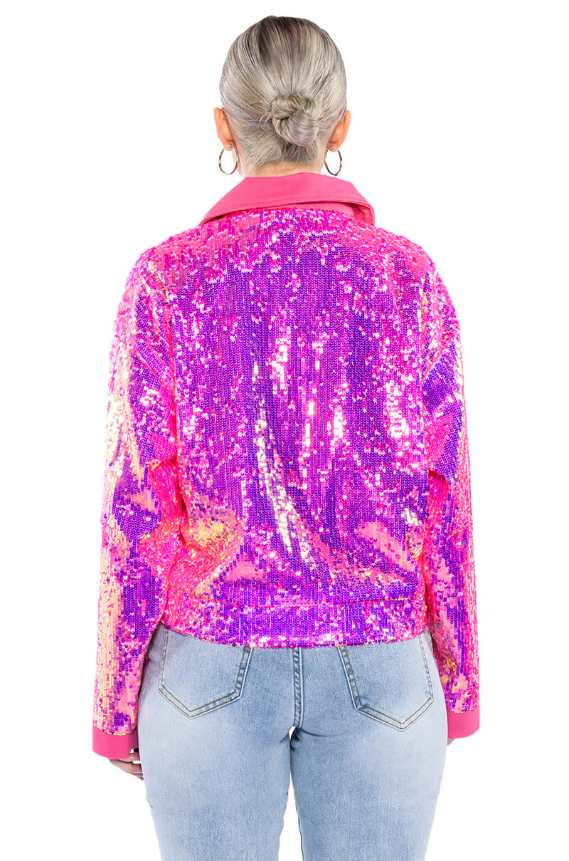IN THE MOOD FOR LOVE SEQUIN DENIM JACKET