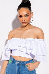 CHEYENNE RUFFLE CROP TOP