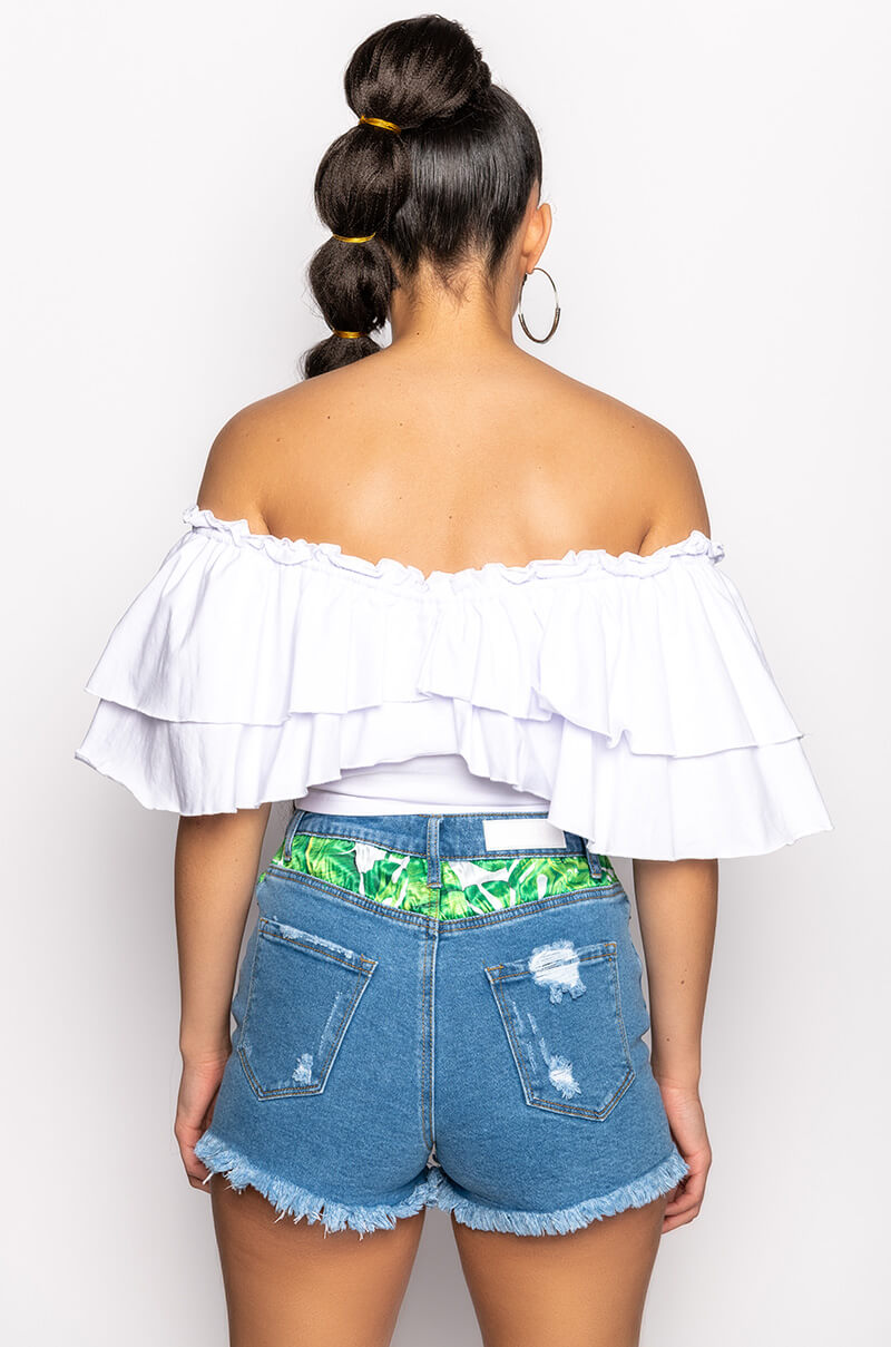 CHEYENNE RUFFLE CROP TOP