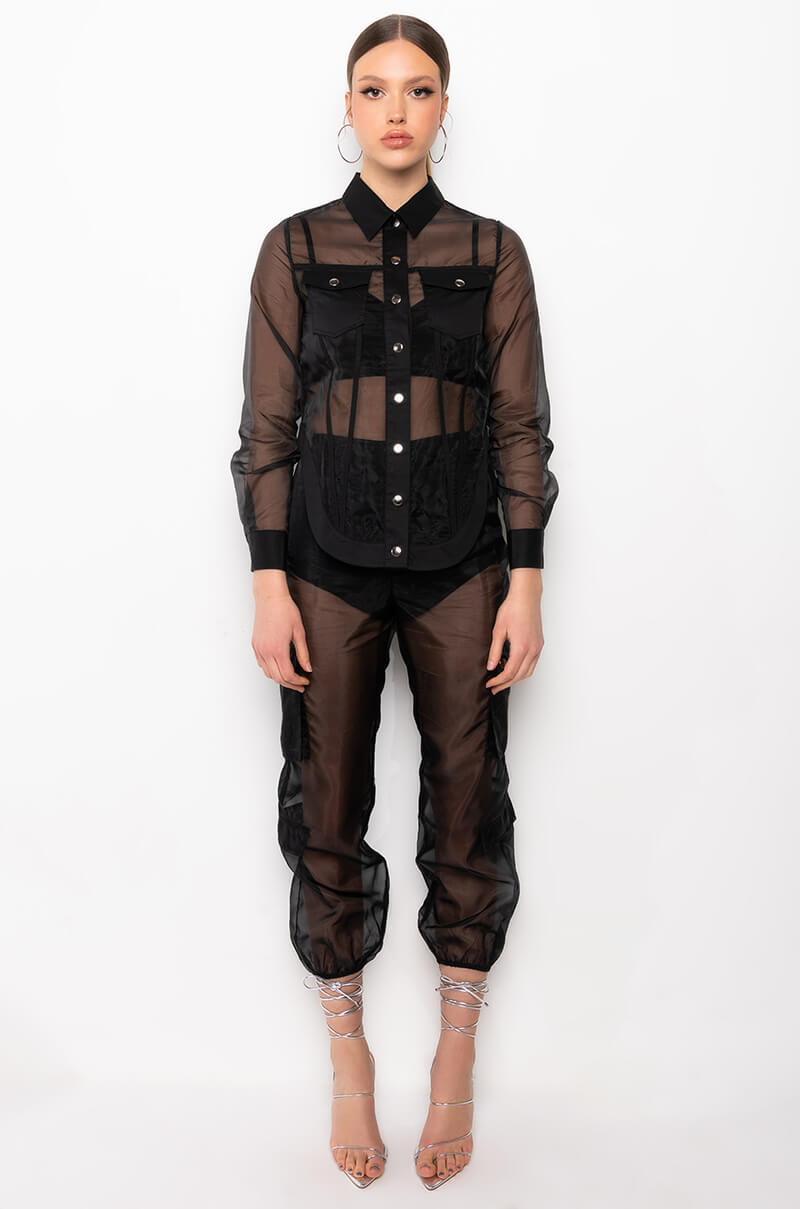 INCOGNITO SHEER BUTTON DOWN