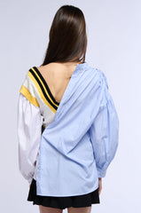 INFINITY LONG SLEEVE POPLIN SWEATER TOP