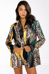 INTO THE WILD PRINTED SATIN BLAZER