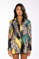 INTO THE WILD PRINTED SATIN BLAZER