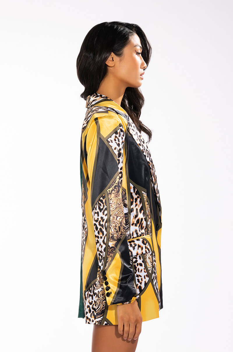 INTO THE WILD PRINTED SATIN BLAZER
