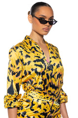 INTO THE WILD PRINTED SATIN BODYSUIT
