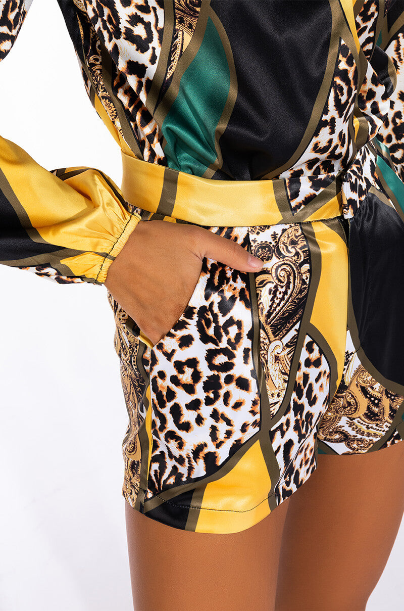 INTO THE WILD PRINTED SATIN SHORT