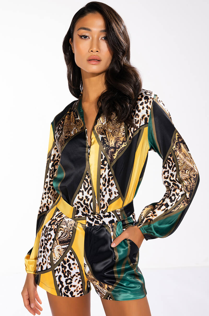 INTO THE WILD SATIN BODYSUIT