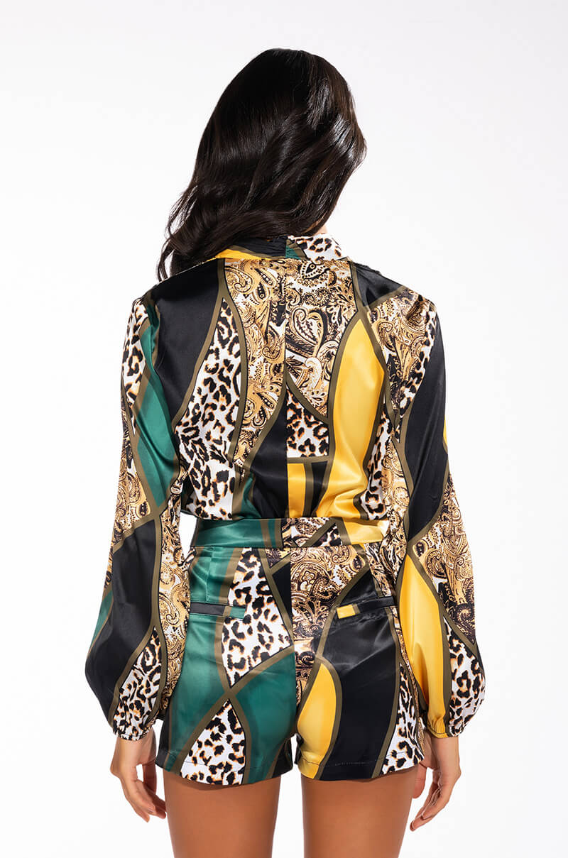 INTO THE WILD SATIN BODYSUIT