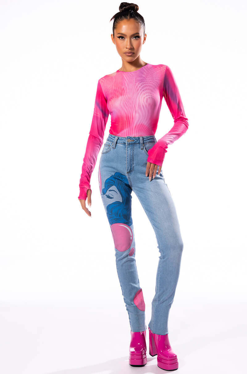 IRIS LONG SLEEVE MESH BODYSUIT