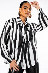 EXOTICA SATIN BUTTON DOWN BLOUSE