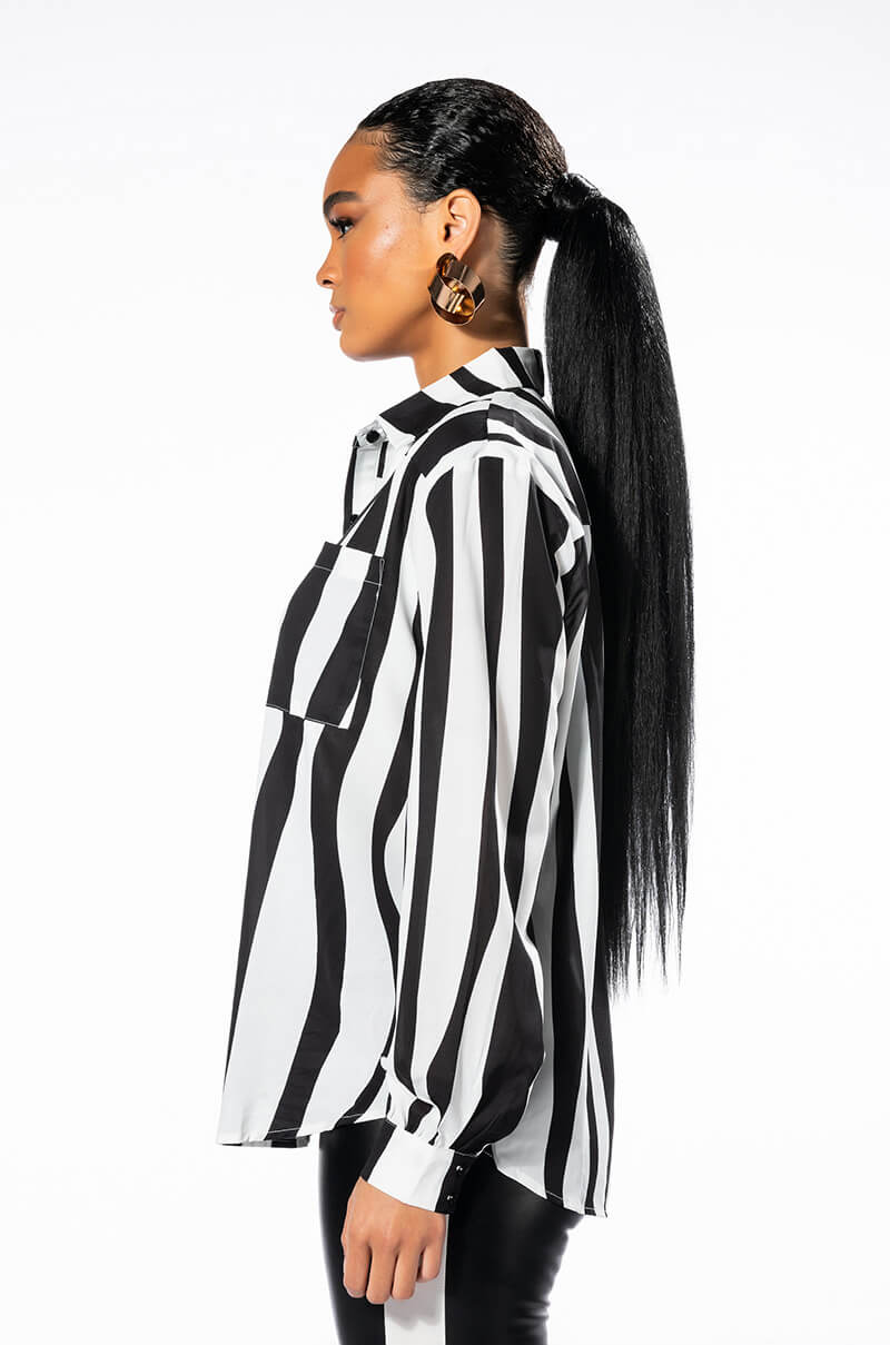 EXOTICA SATIN BUTTON DOWN BLOUSE