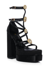 ITALIA BLACK CHUNKY EMBELLISHED SANDAL