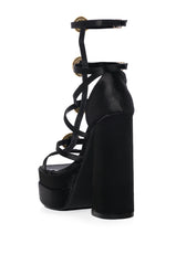 ITALIA BLACK CHUNKY EMBELLISHED SANDAL