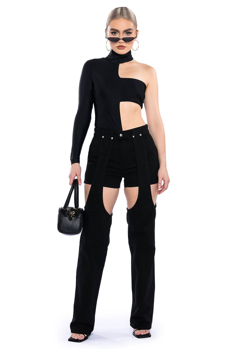 ITS A VIBE DENIM SHORT AND CHAPS JEAN