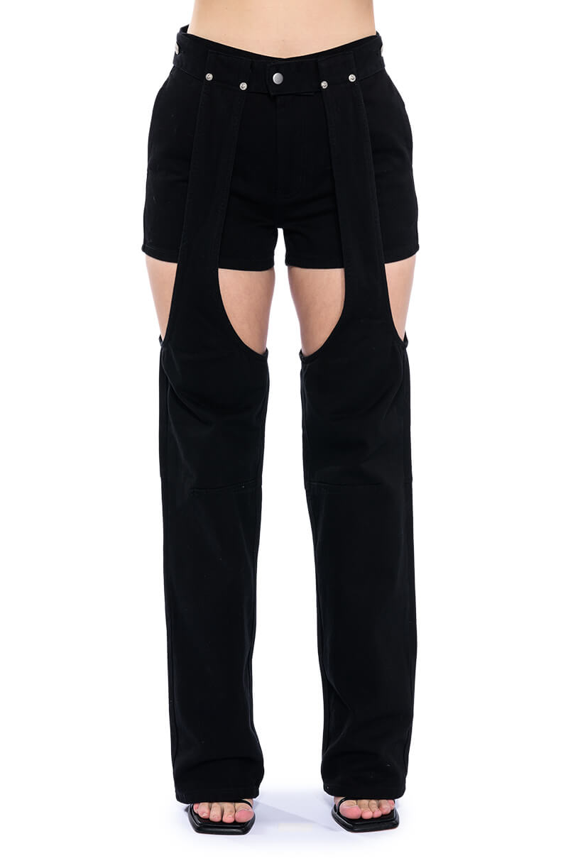 ITS A VIBE DENIM SHORT AND CHAPS JEAN