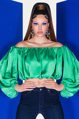 RAYLA OFF THE SHOULDER CROPPED BLOUSE