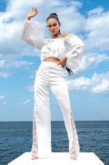 RAYLA OFF THE SHOULDER CROPPED BLOUSE