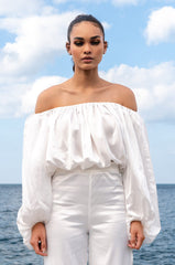 RAYLA OFF THE SHOULDER CROPPED BLOUSE