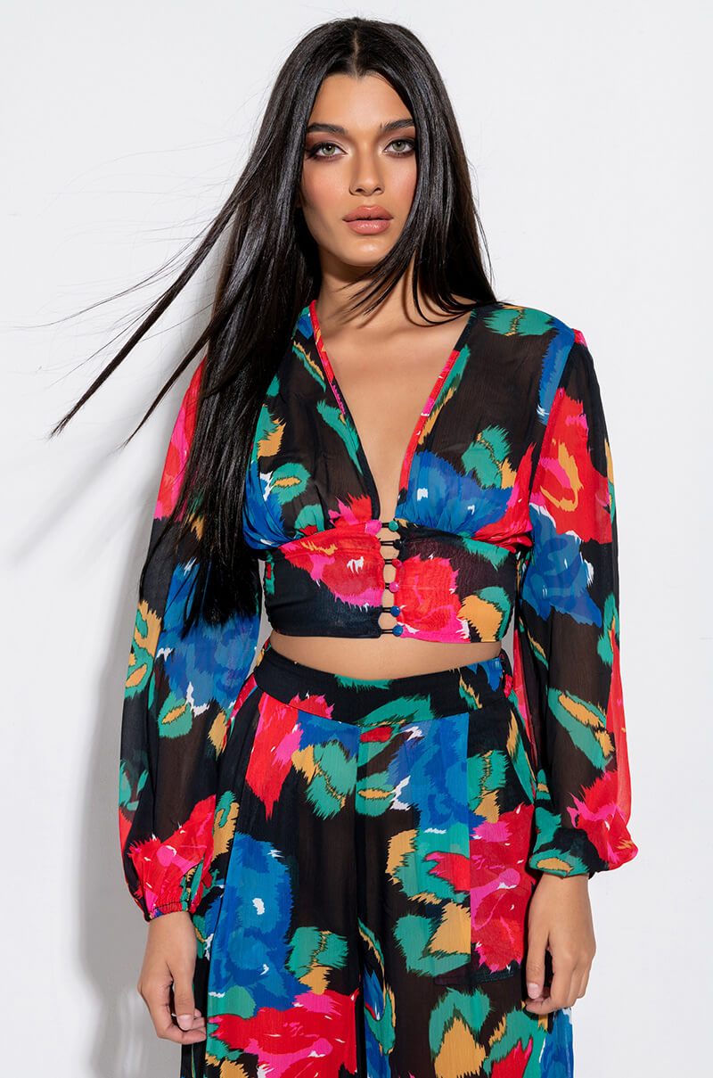 ELISABETTA BUTTON FRONT LONG SLEEVE BLOUSE