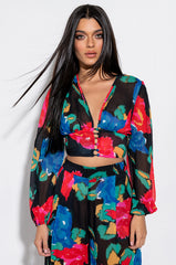 ELISABETTA BUTTON FRONT LONG SLEEVE BLOUSE