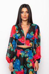 ELISABETTA BUTTON FRONT LONG SLEEVE BLOUSE