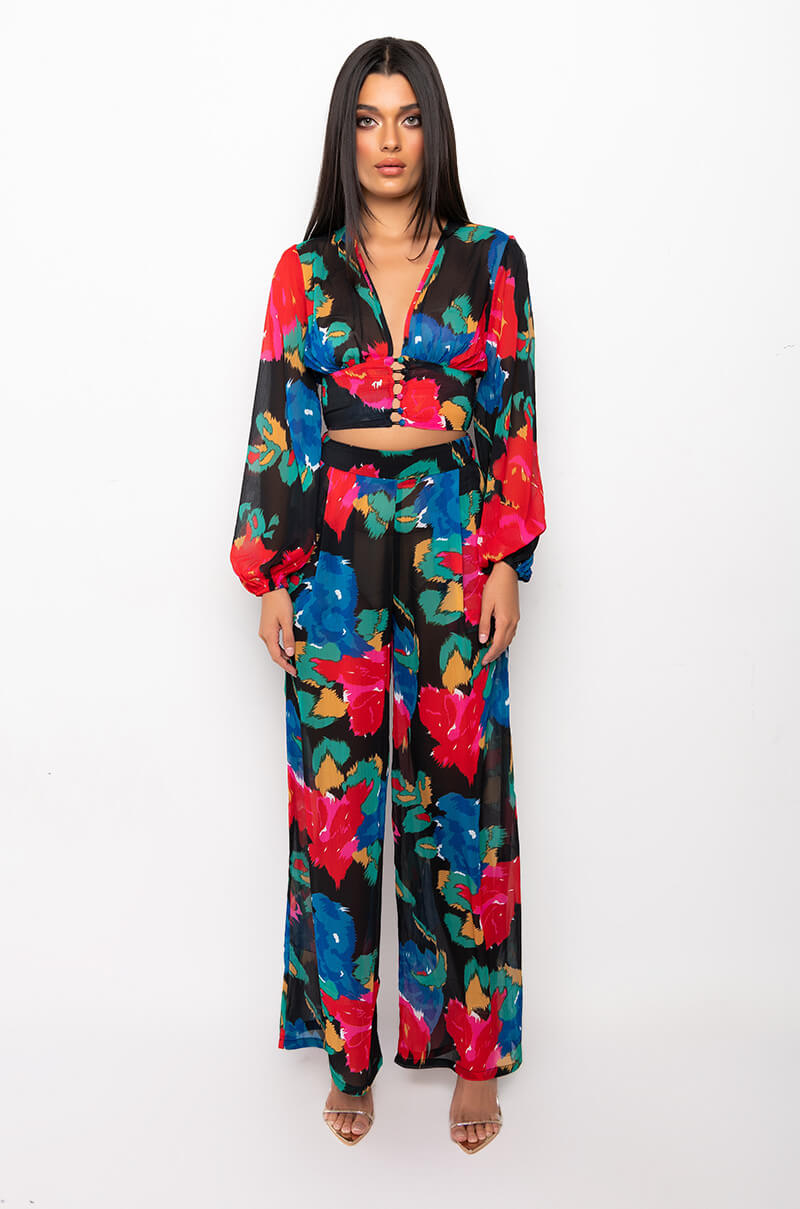 ELISABETTA BUTTON FRONT LONG SLEEVE BLOUSE